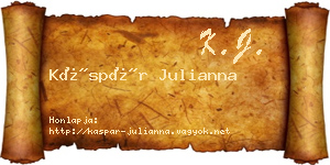 Káspár Julianna névjegykártya